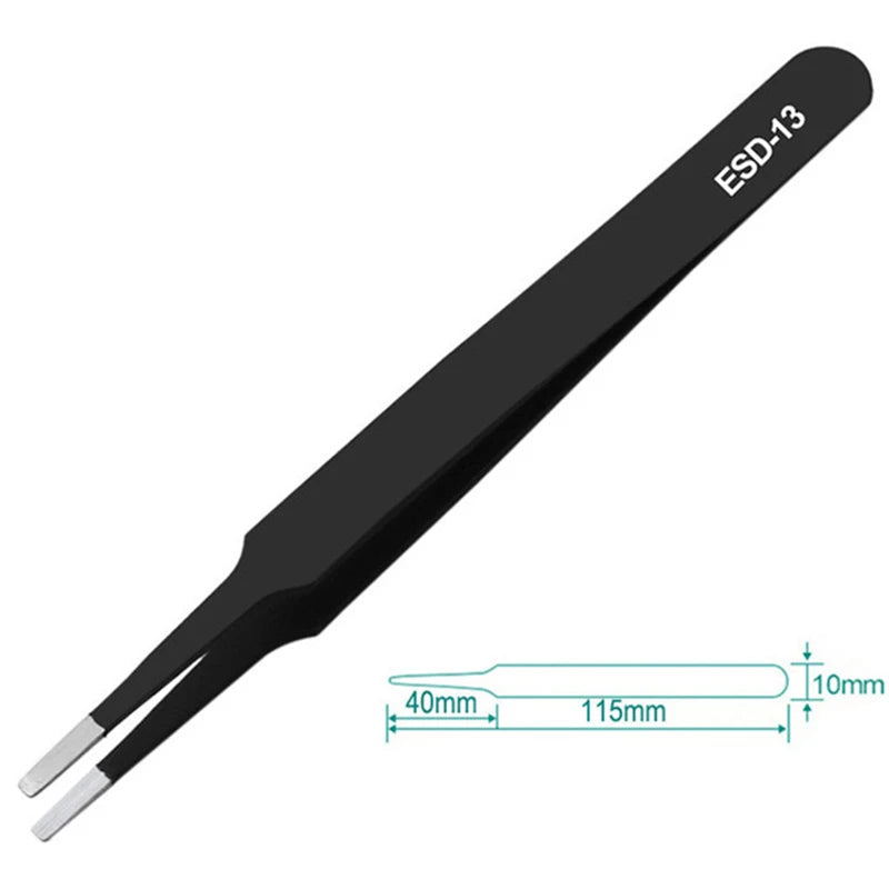 Anti-static Tweezers Set: Stainless Steel, Non-magnetic Tools