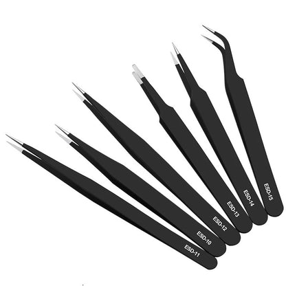 Anti-static Tweezers Set: Stainless Steel, Non-magnetic Tools