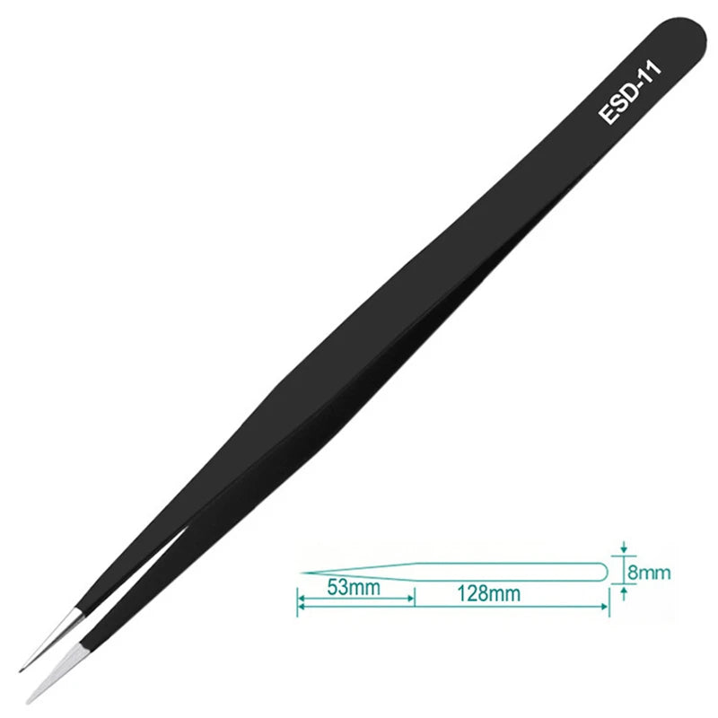 Anti-static Tweezers Set: Stainless Steel, Non-magnetic Tools