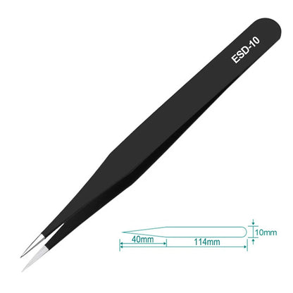 Anti-static Tweezers Set: Stainless Steel, Non-magnetic Tools